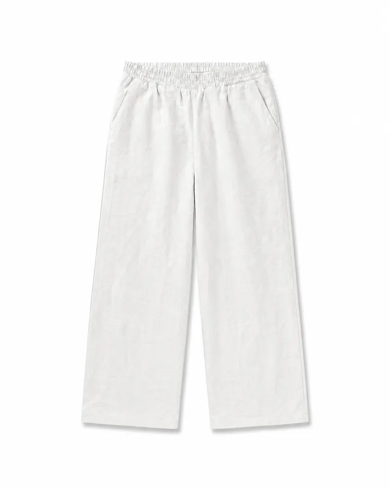 Pantalon BARON en lin blanc, face